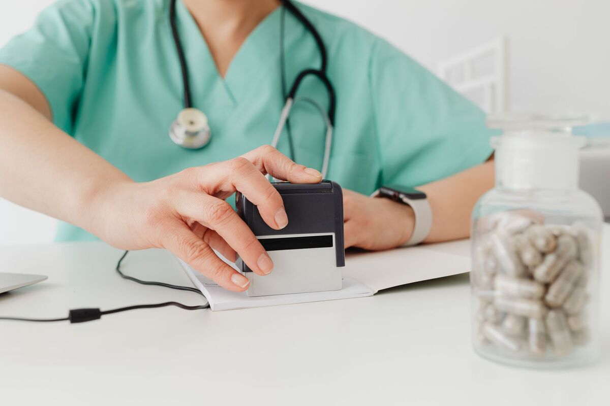 Denver clinician reviewing patient information
